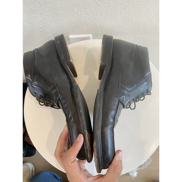 MEZLAN Barletta Boots Mens 10 Black Leather Lace Up Apron Chukka Made in Spain main image 5